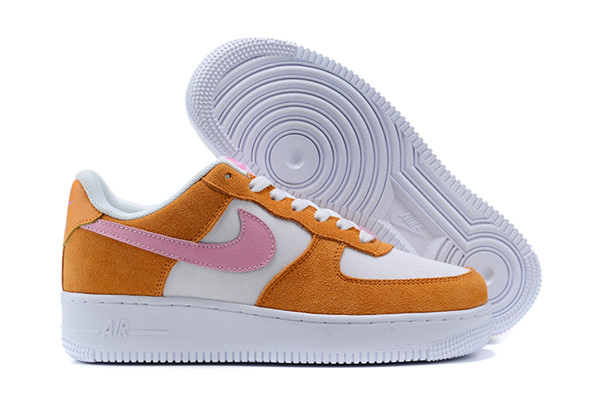 Women's Air Force 1 Low Top Orange/White Shoes 075